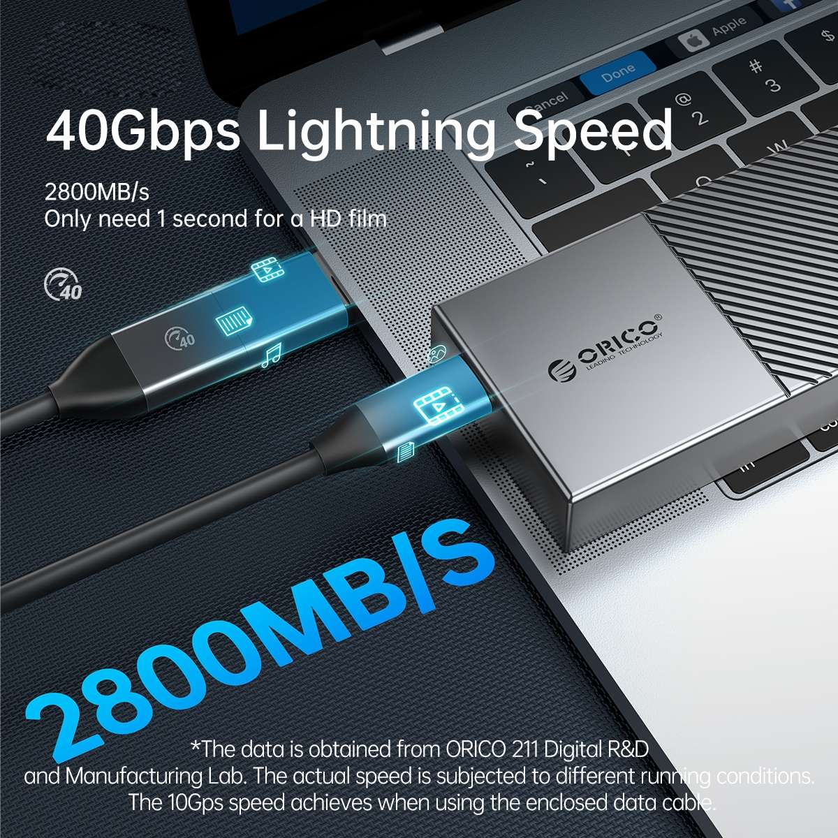 ORICO FV09C3-G2-GY 10Gbps USB3.2 Gen2 Type-C M.2 NVMe/NGFF(SATA) Dual Protocol SSD Enclosure(Grey)