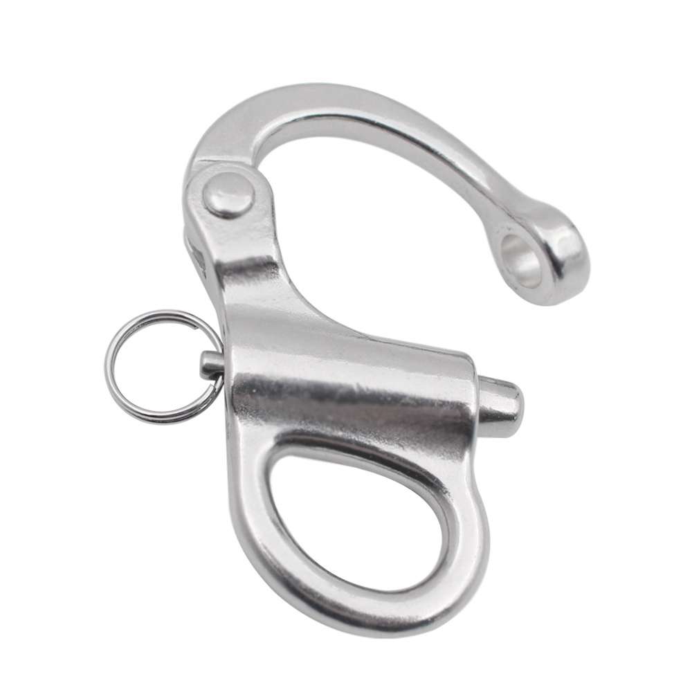 2 PCS 316 Stainless Steel Fixed Spring Shackle, Size:52mm