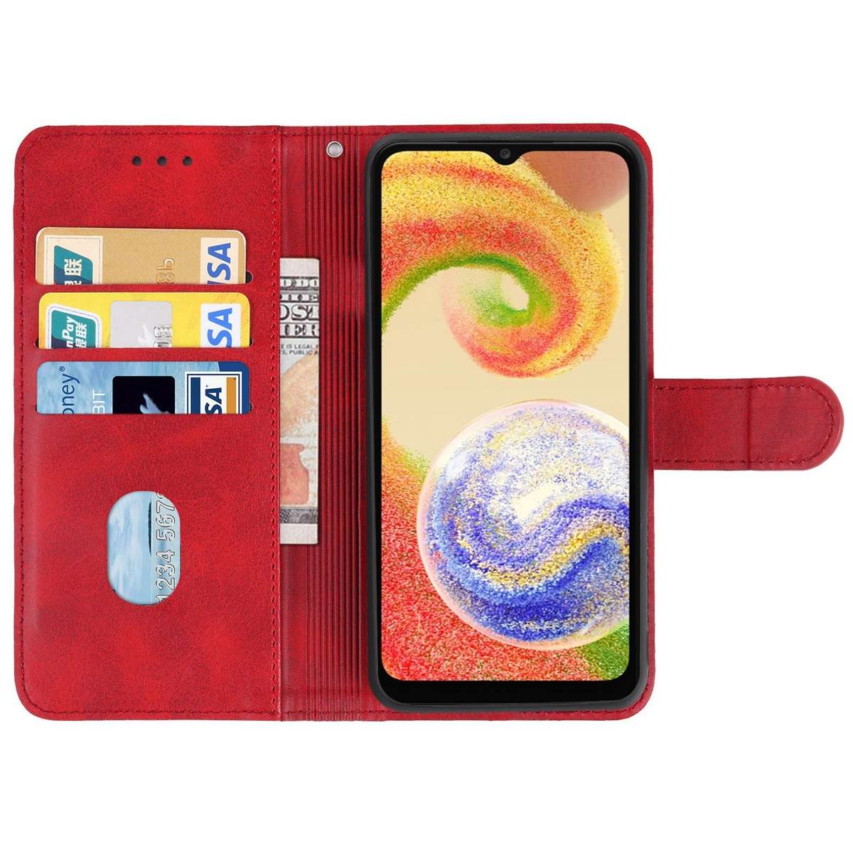 For Samsung Galaxy A04 Leather Phone Case(Blue)