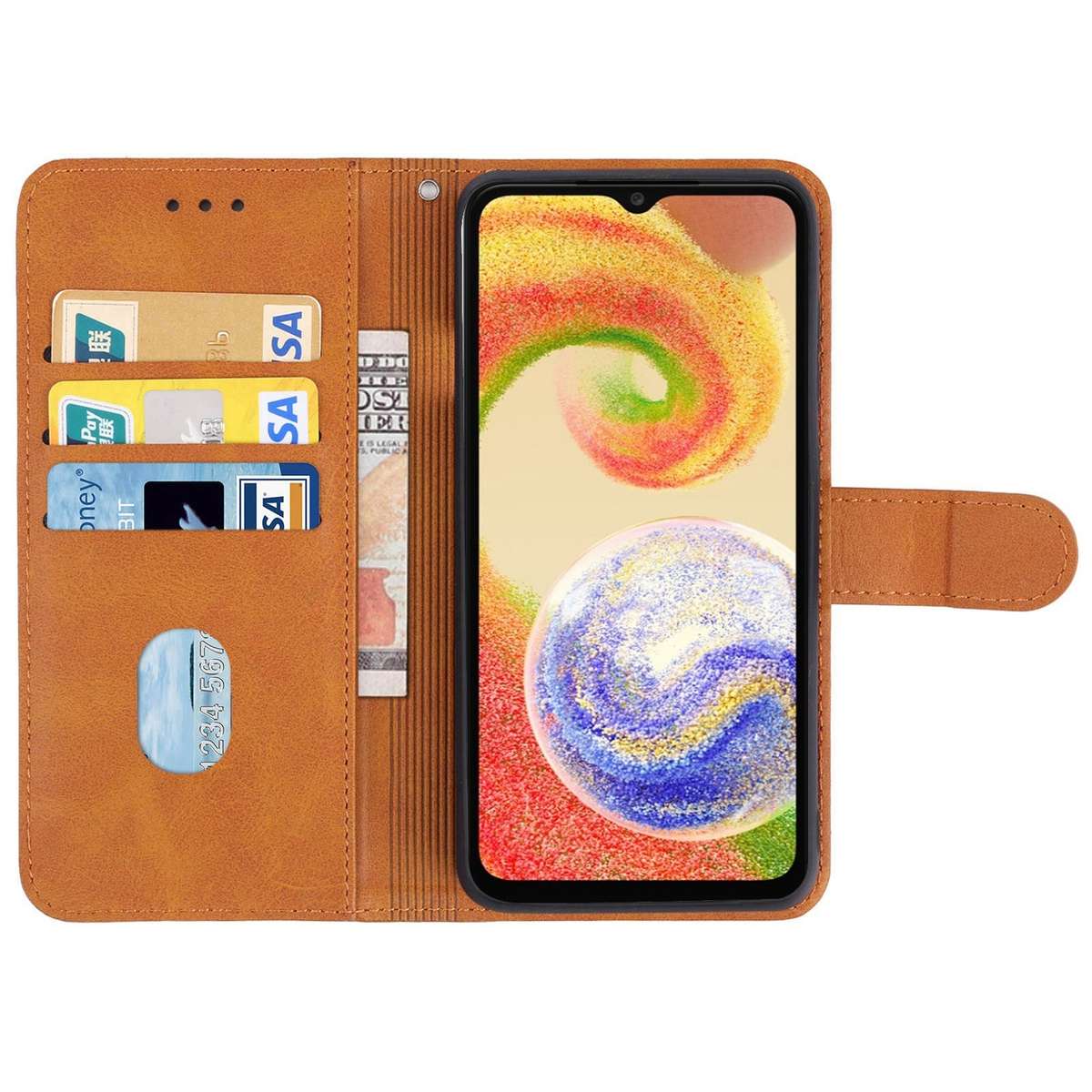 For Samsung Galaxy A04 Leather Phone Case(Blue)