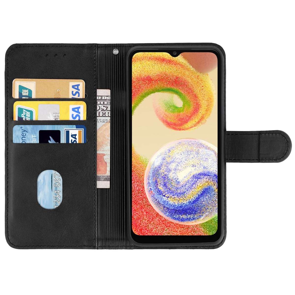 For Samsung Galaxy A04 Leather Phone Case(Blue)