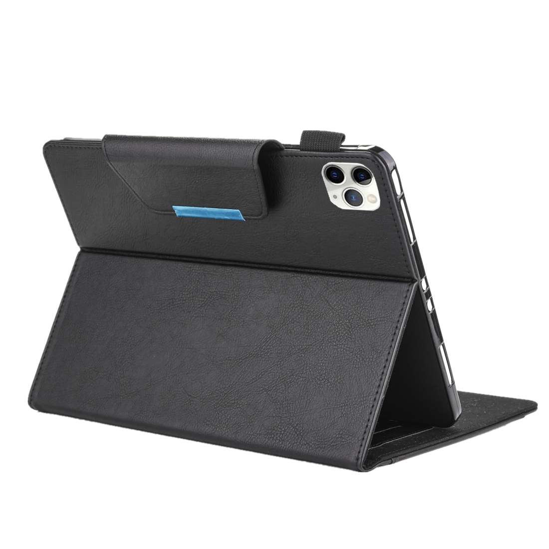 For iPad Pro 11 (2020) & (2018) Big Metal Button Business Tablet PC Protective Leather ... (Black)