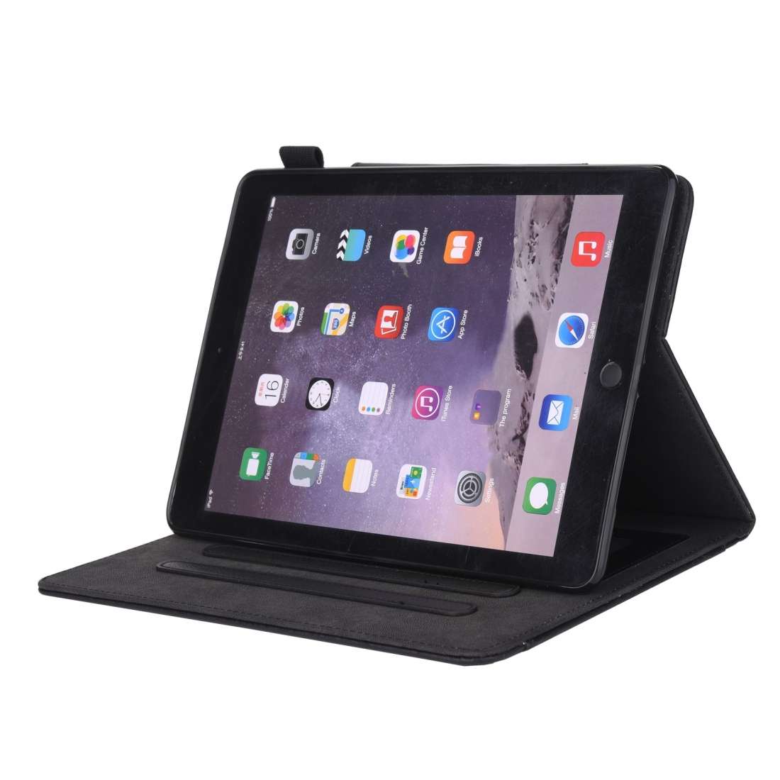For iPad Pro 11 (2020) & (2018) Big Metal Button Business Tablet PC Protective Leather ... (Black)