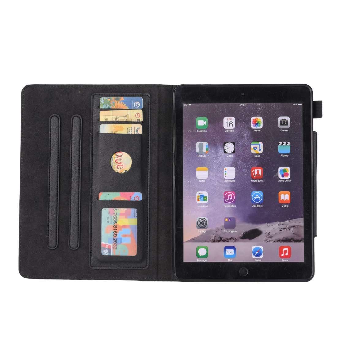 For iPad Pro 11 (2020) & (2018) Big Metal Button Business Tablet PC Protective Leather ... (Black)