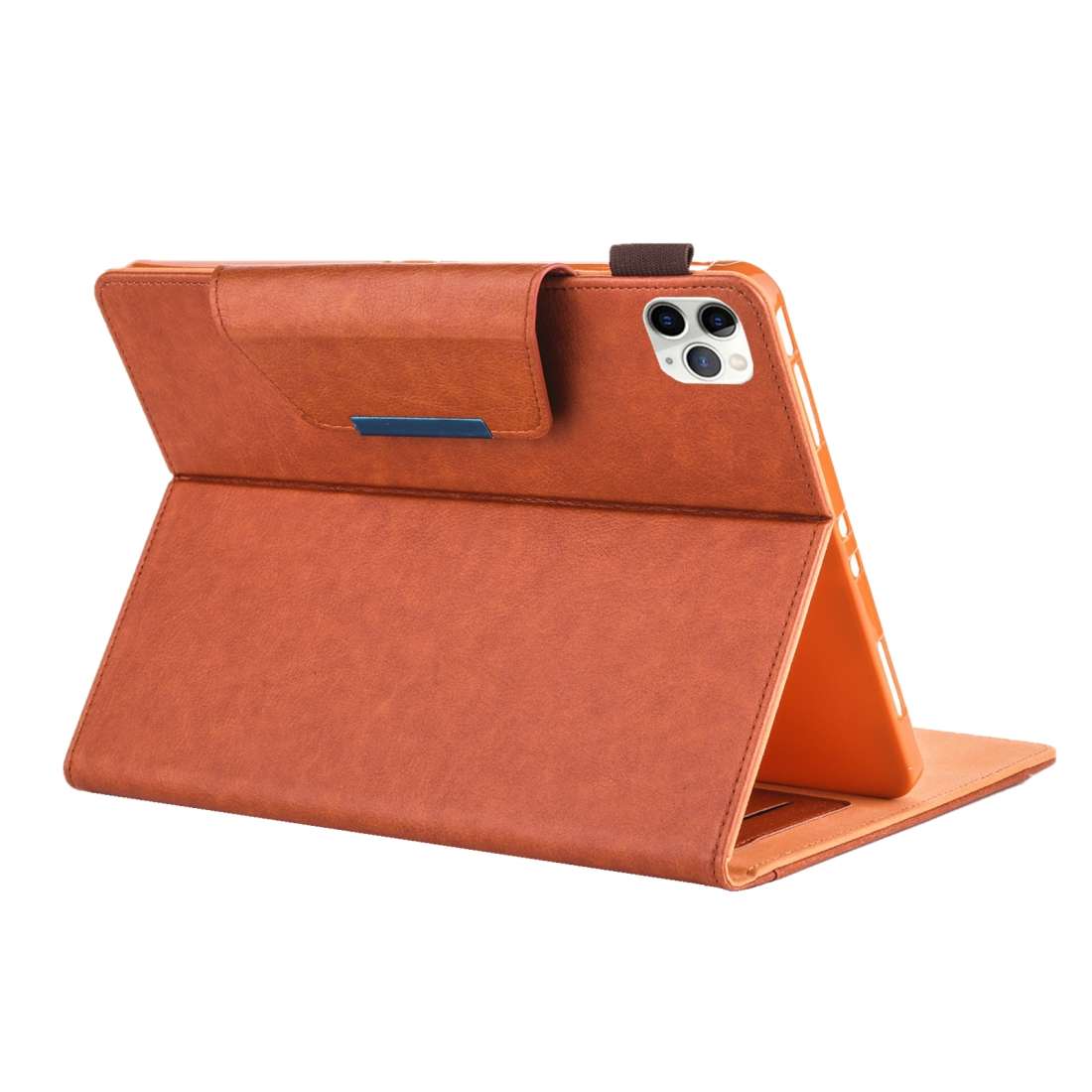 For iPad Pro 11 (2020) & (2018) Big Metal Button Business Tablet PC Protective Leather ... (Brown)