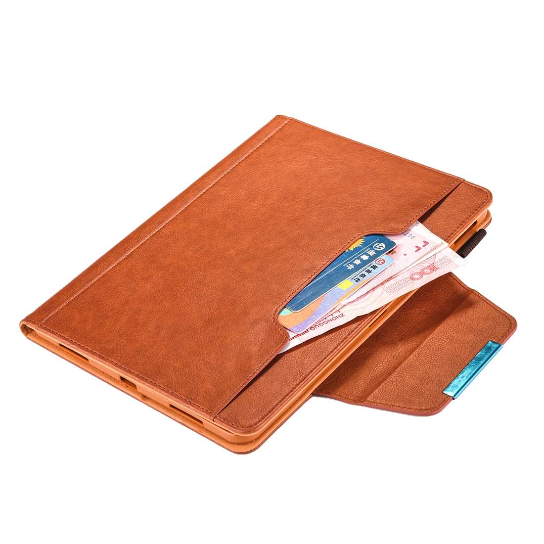 For iPad Pro 11 (2020) & (2018) Big Metal Button Business Tablet PC Protective Leather ... (Brown)