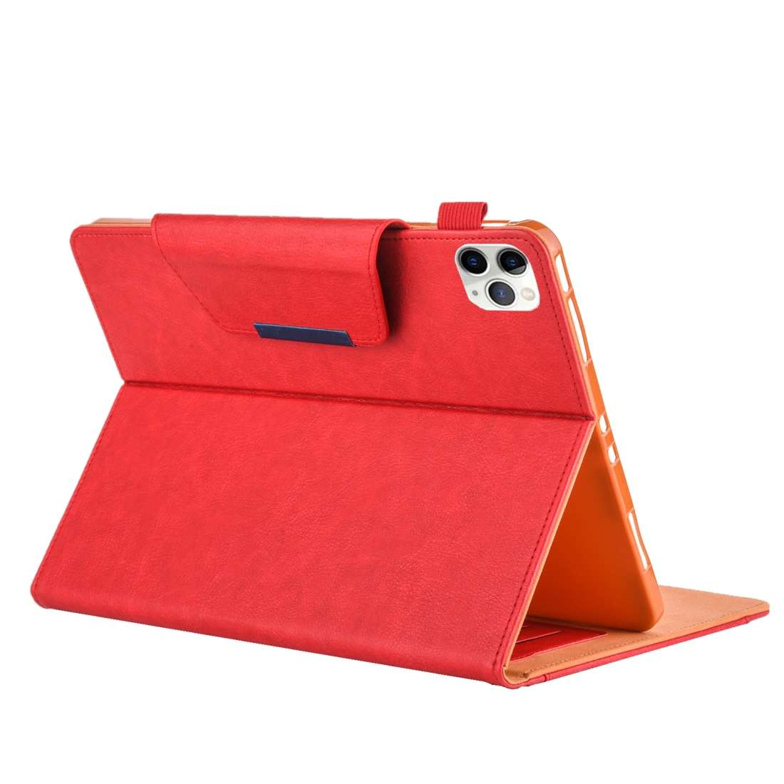For iPad Pro 11 (2020) & (2018) Big Metal Button Business Tablet PC Protective Leather C ... (Red)