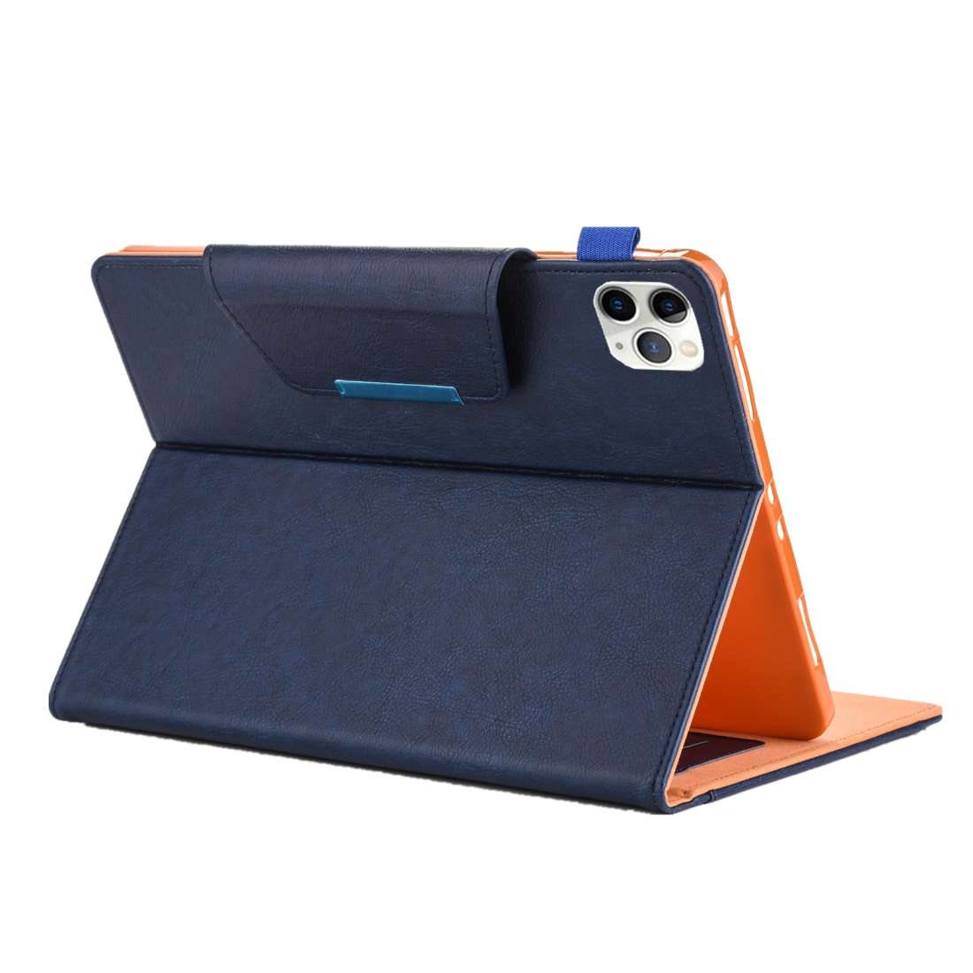 For iPad Pro 11 (2020) & (2018) Big Metal Button Business Tablet PC Protective Leather ... (Blue)