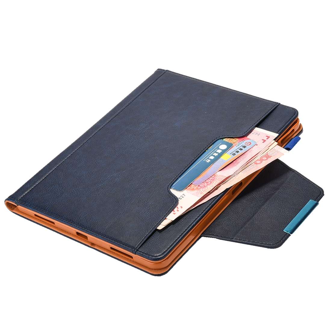 For iPad Pro 11 (2020) & (2018) Big Metal Button Business Tablet PC Protective Leather ... (Blue)