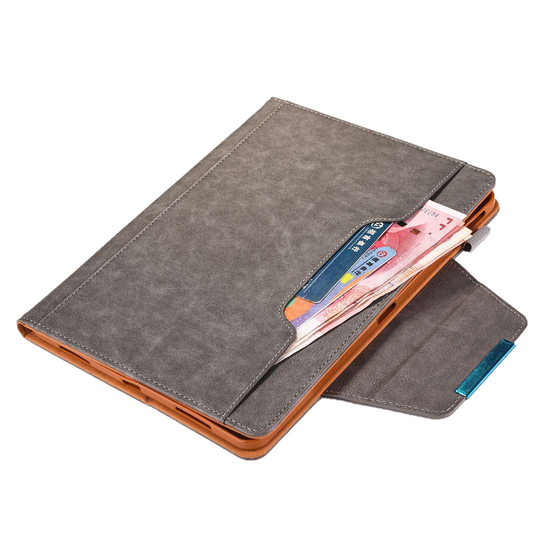 For iPad Pro 11 (2020) & (2018) Big Metal Button Business Tablet PC Protective Leather ... (Gray)