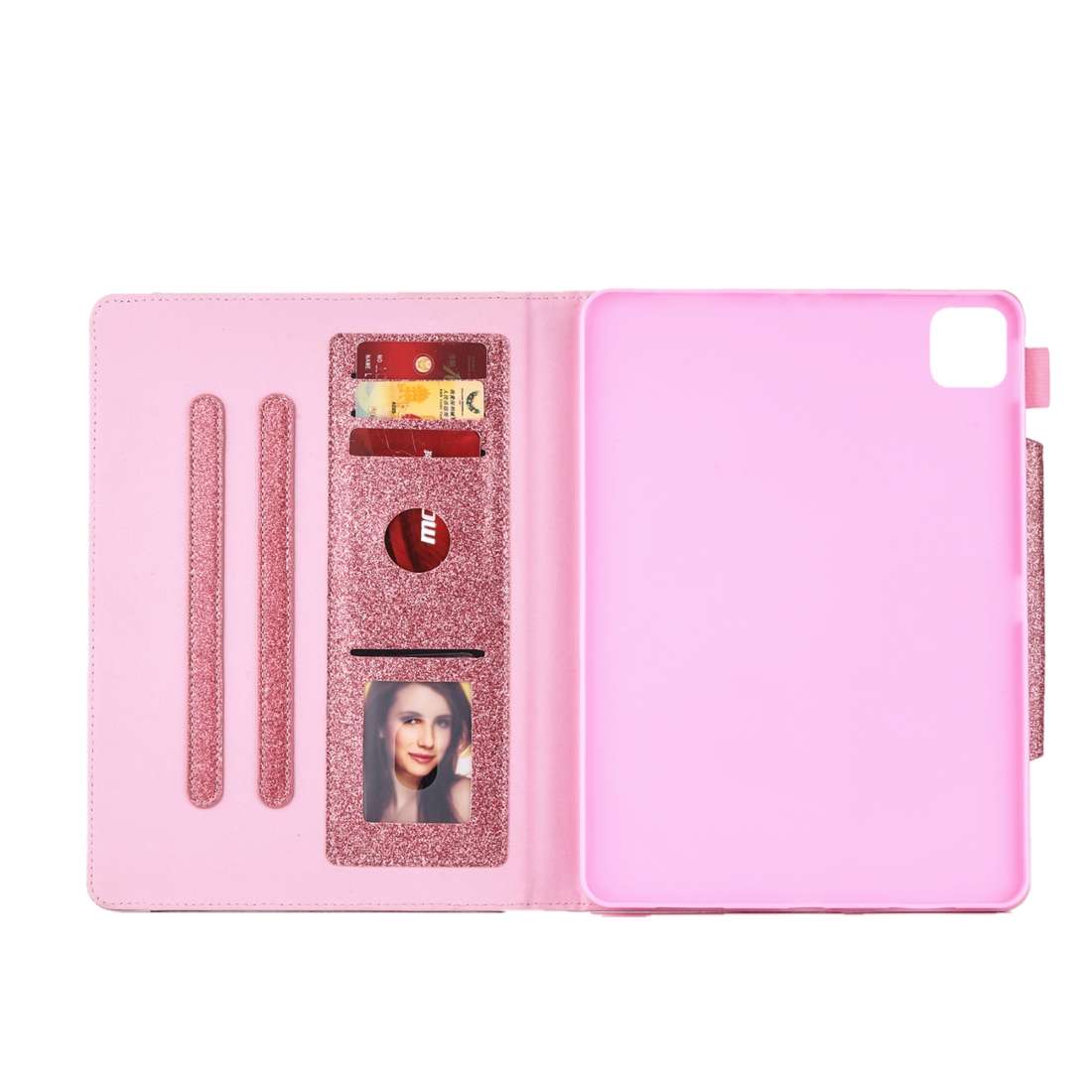 For iPad Pro 11 (2020) & (2018) Big Metal Button Business Tablet PC Protective Leather ... (Pink)