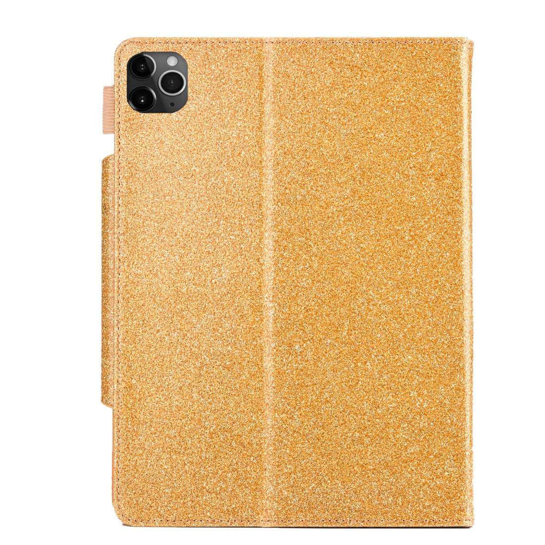 For iPad Pro 11 (2020) & (2018) Big Metal Button Business Tablet PC Protective Leather ... (Gold)
