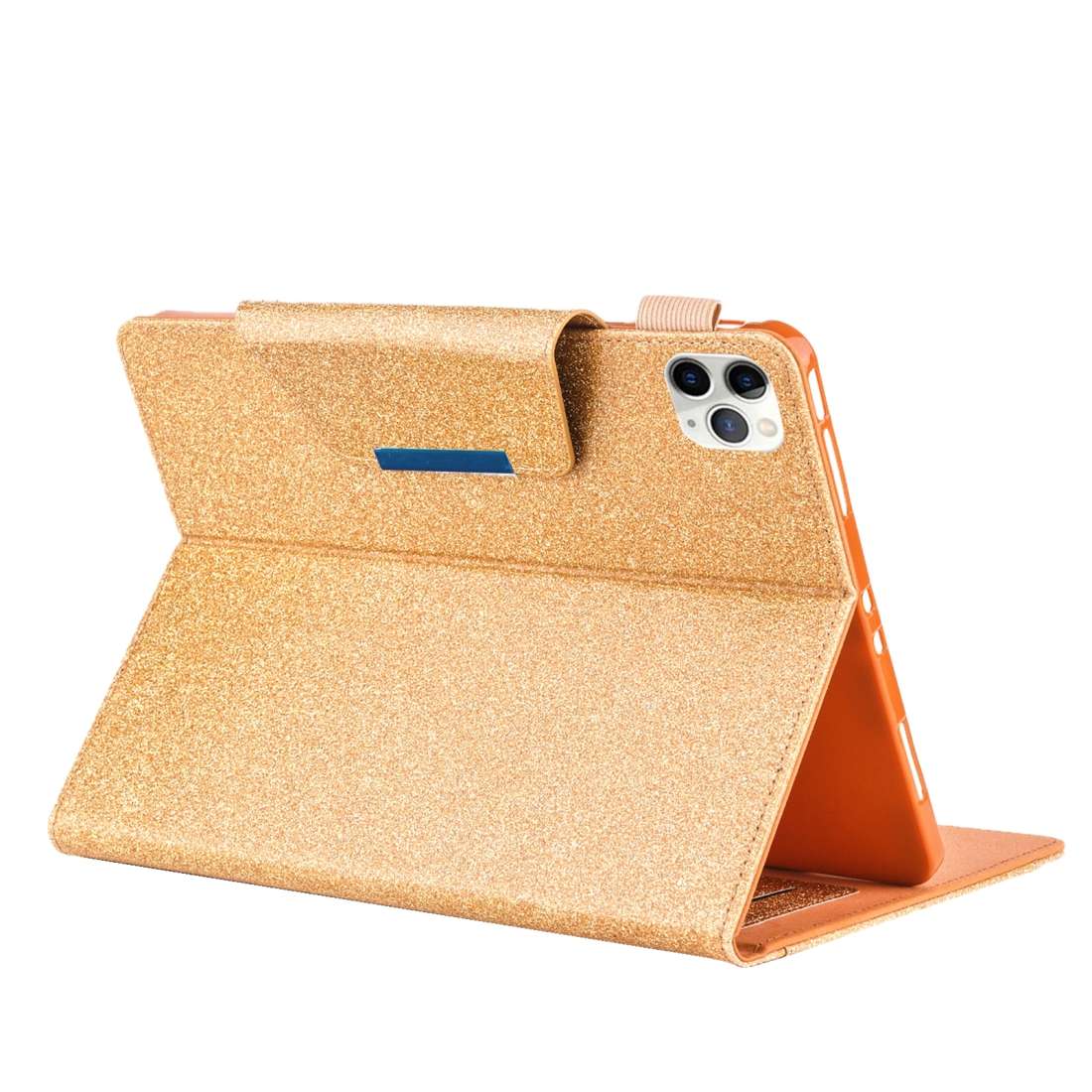 For iPad Pro 11 (2020) & (2018) Big Metal Button Business Tablet PC Protective Leather ... (Gold)