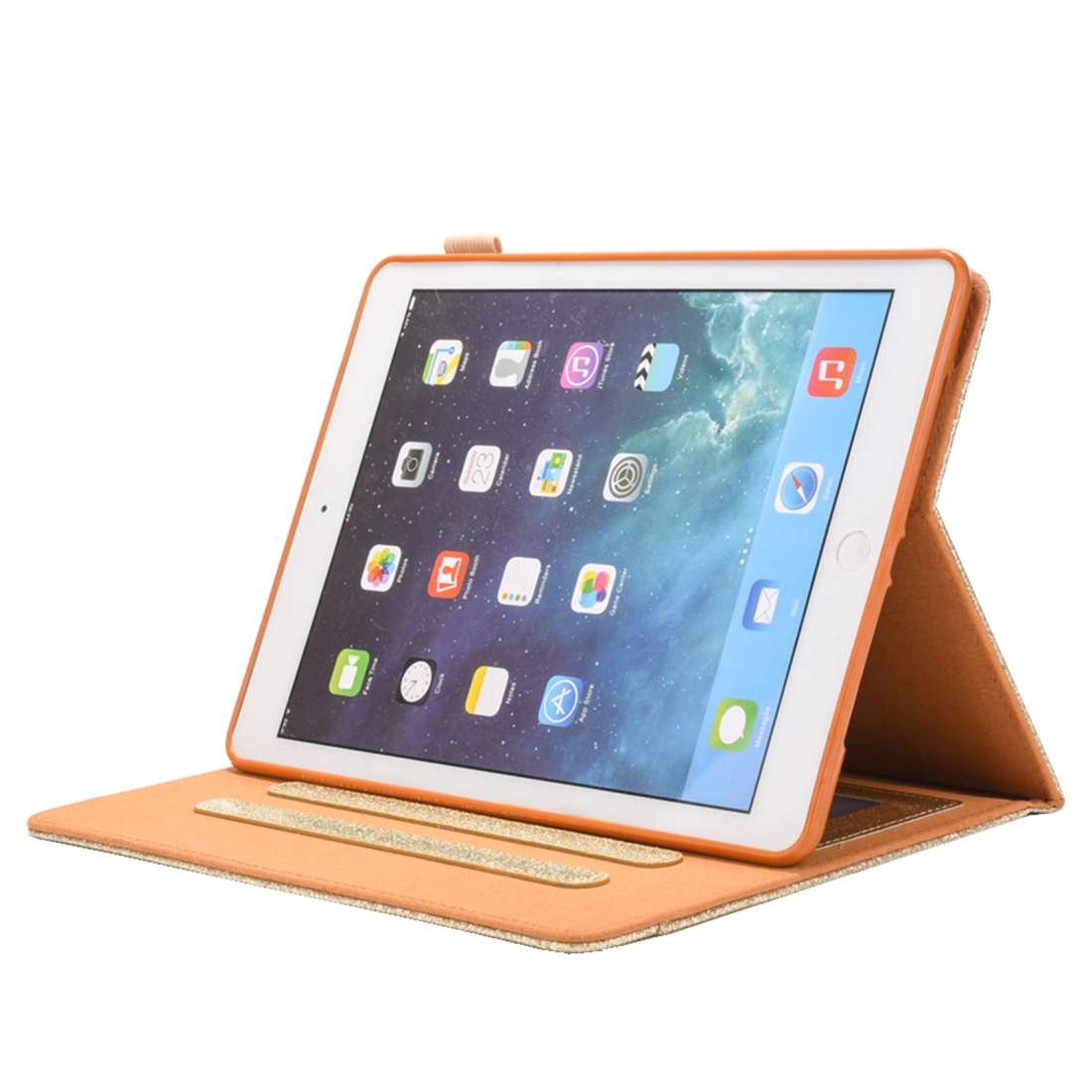 For iPad Pro 11 (2020) & (2018) Big Metal Button Business Tablet PC Protective Leather ... (Gold)