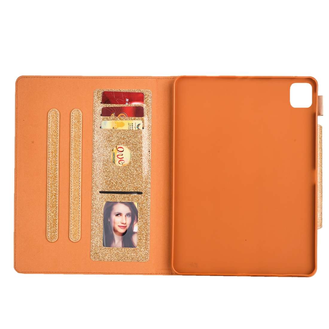 For iPad Pro 11 (2020) & (2018) Big Metal Button Business Tablet PC Protective Leather ... (Gold)