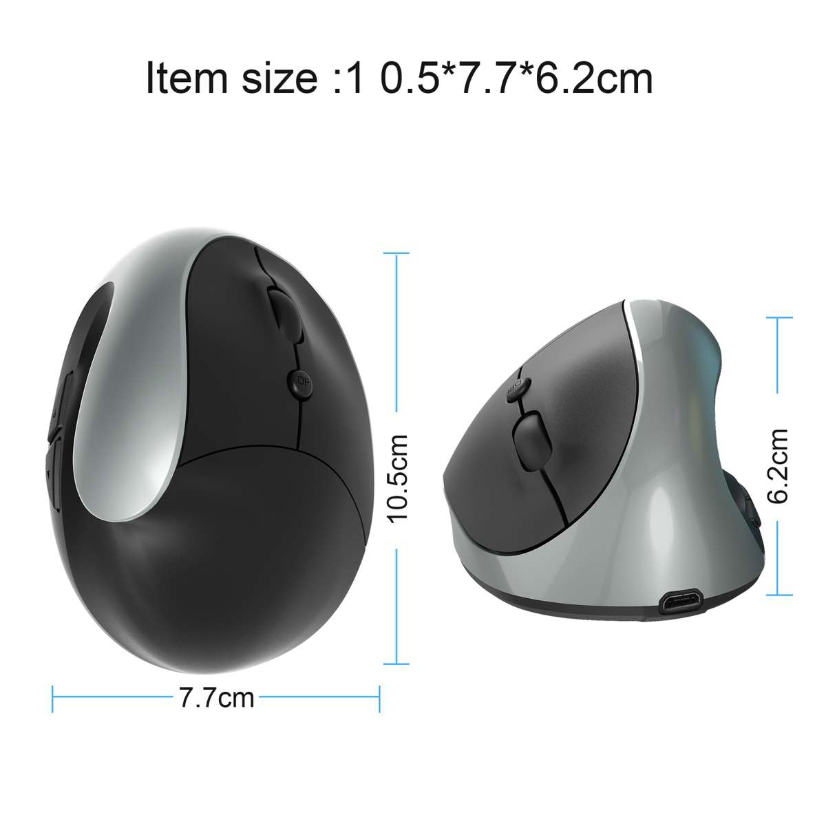 X10 2.4G Wireless Rechargeable Vertical Ergonomic Gaming Mouse(Black)