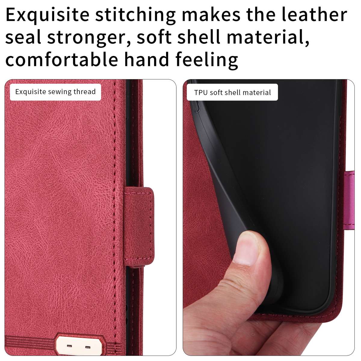 For Samsung Galaxy Z Fold4 Magnetic Clasp Flip Leather Phone Case(Red)