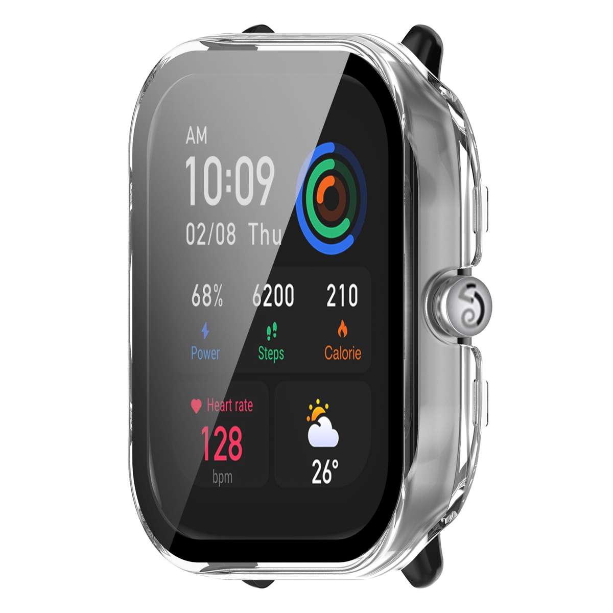 For Amazfit GTS4 Mini PC+ Toughened Film Fully Enclosed Protective Watch Case(Transparent White)