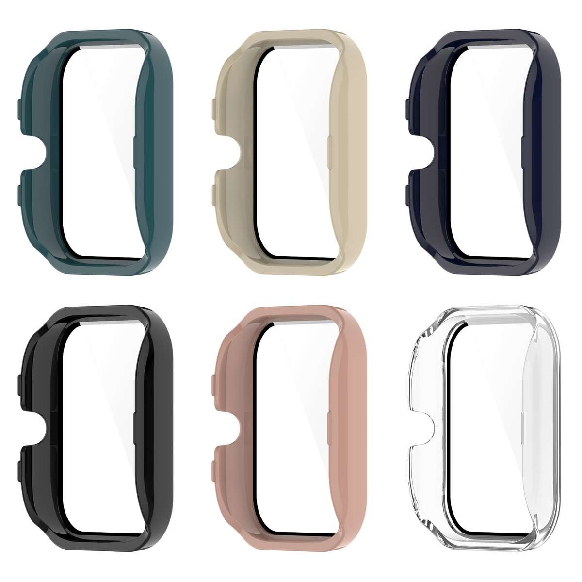 For Amazfit GTS4 Mini PC+ Toughened Film Fully Enclosed Protective Watch Case(Transparent White)