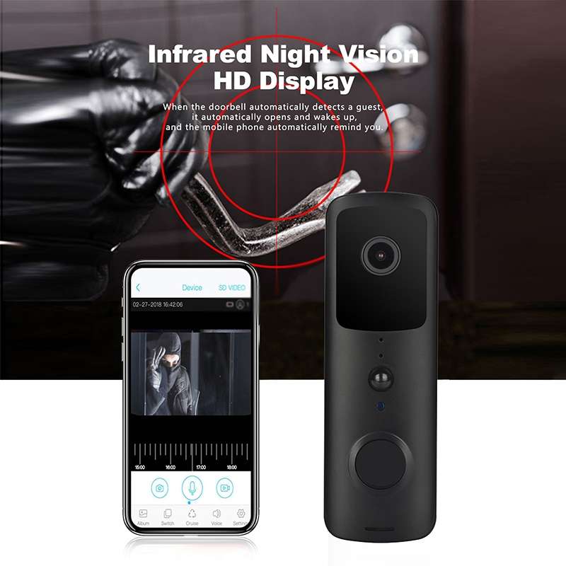 T30 Tuya Smart WIFI Video Doorbell Support Two-way Intercom & Night Vision(Black)
