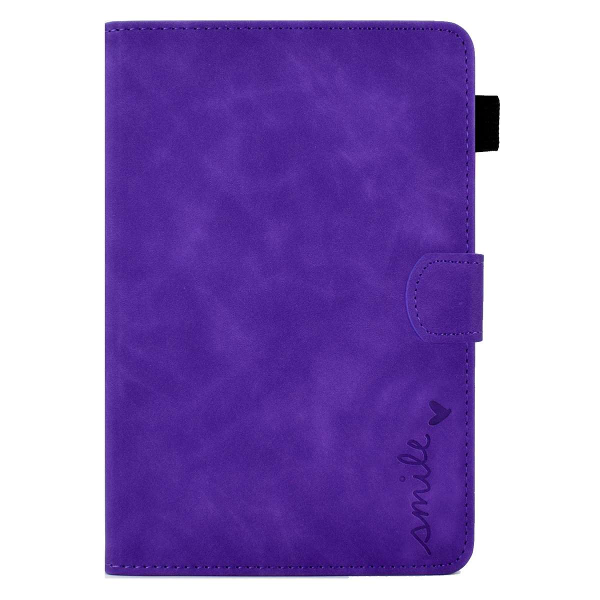 For iPad mini 5/4/3/2/1 Embossed Smile Flip Tablet Leather Smart Case(Red)