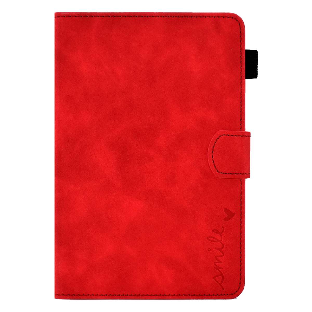 For iPad mini 5/4/3/2/1 Embossed Smile Flip Tablet Leather Smart Case(Red)