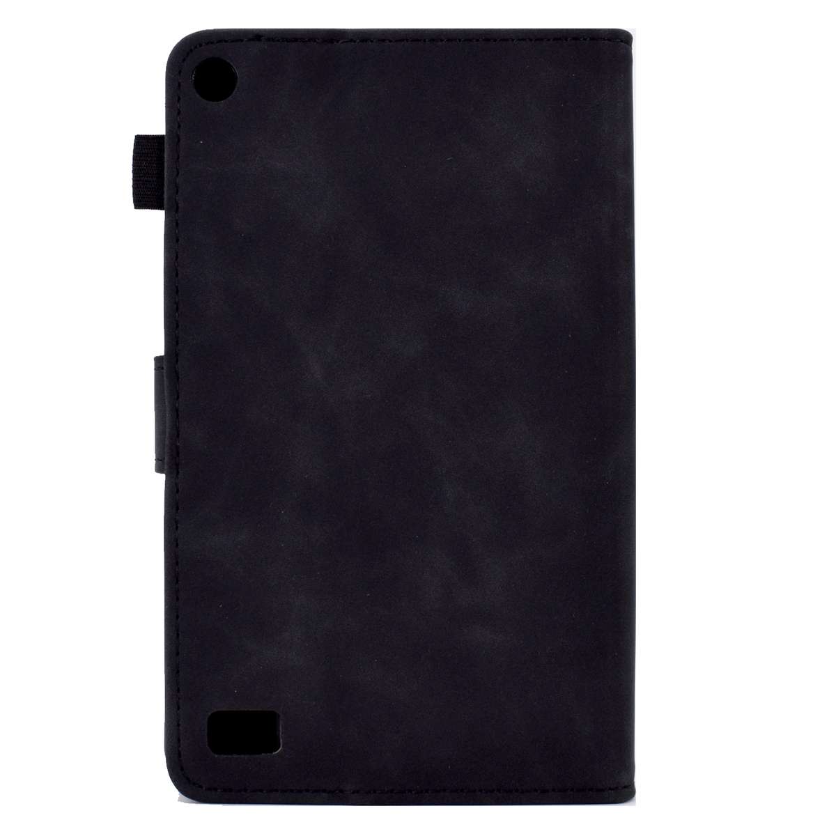 For Amazon Kindle Fire 7 2019/2017/2015 Embossed Smile Flip Tablet Leather Case(Black)