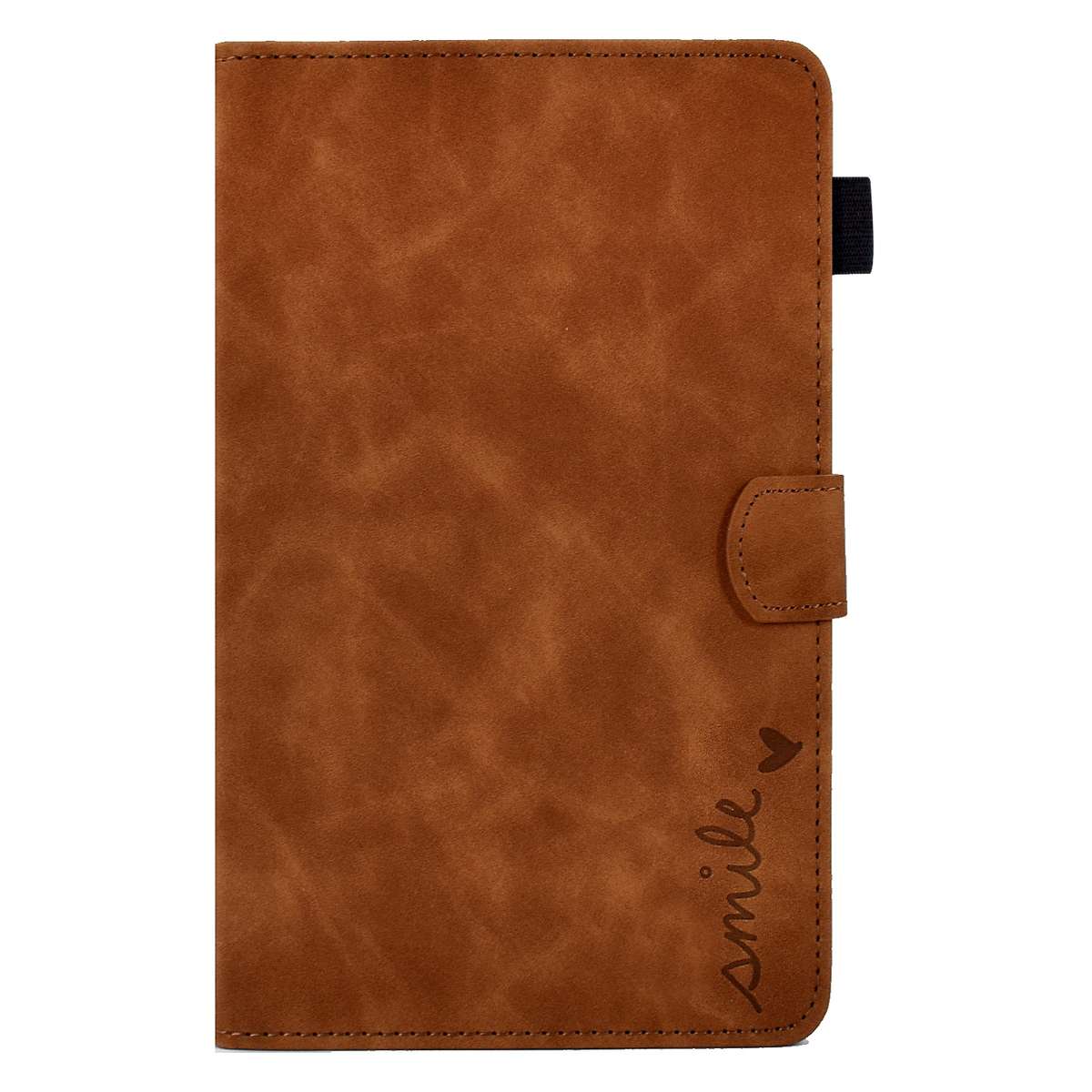 For Amazon Kindle Fire 7 2019/2017/2015 Embossed Smile Flip Tablet Leather Case(Brown)