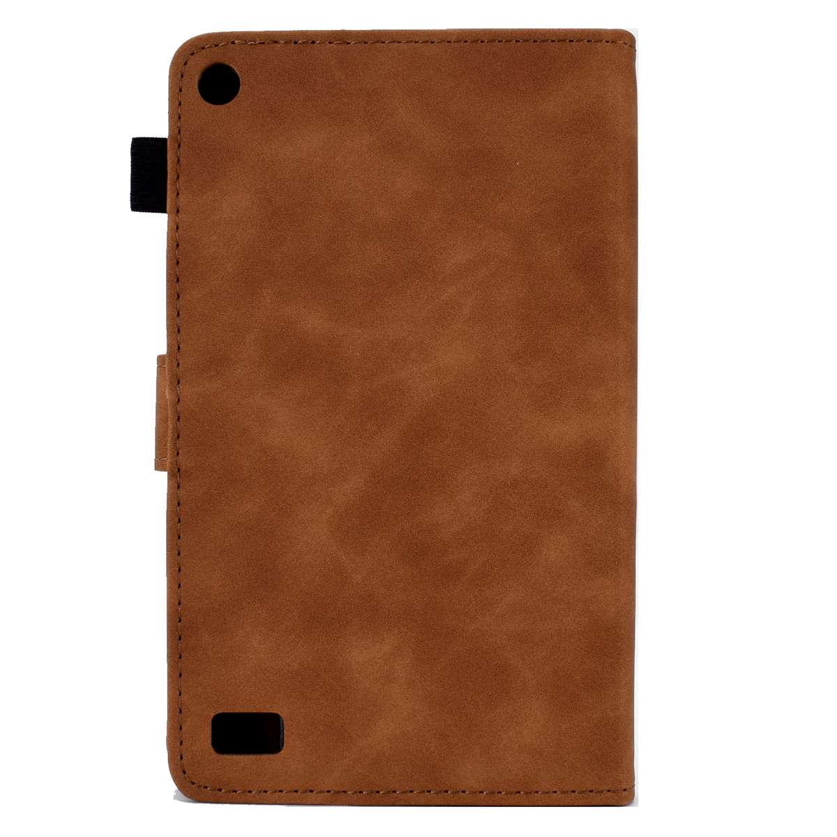 For Amazon Kindle Fire 7 2019/2017/2015 Embossed Smile Flip Tablet Leather Case(Brown)