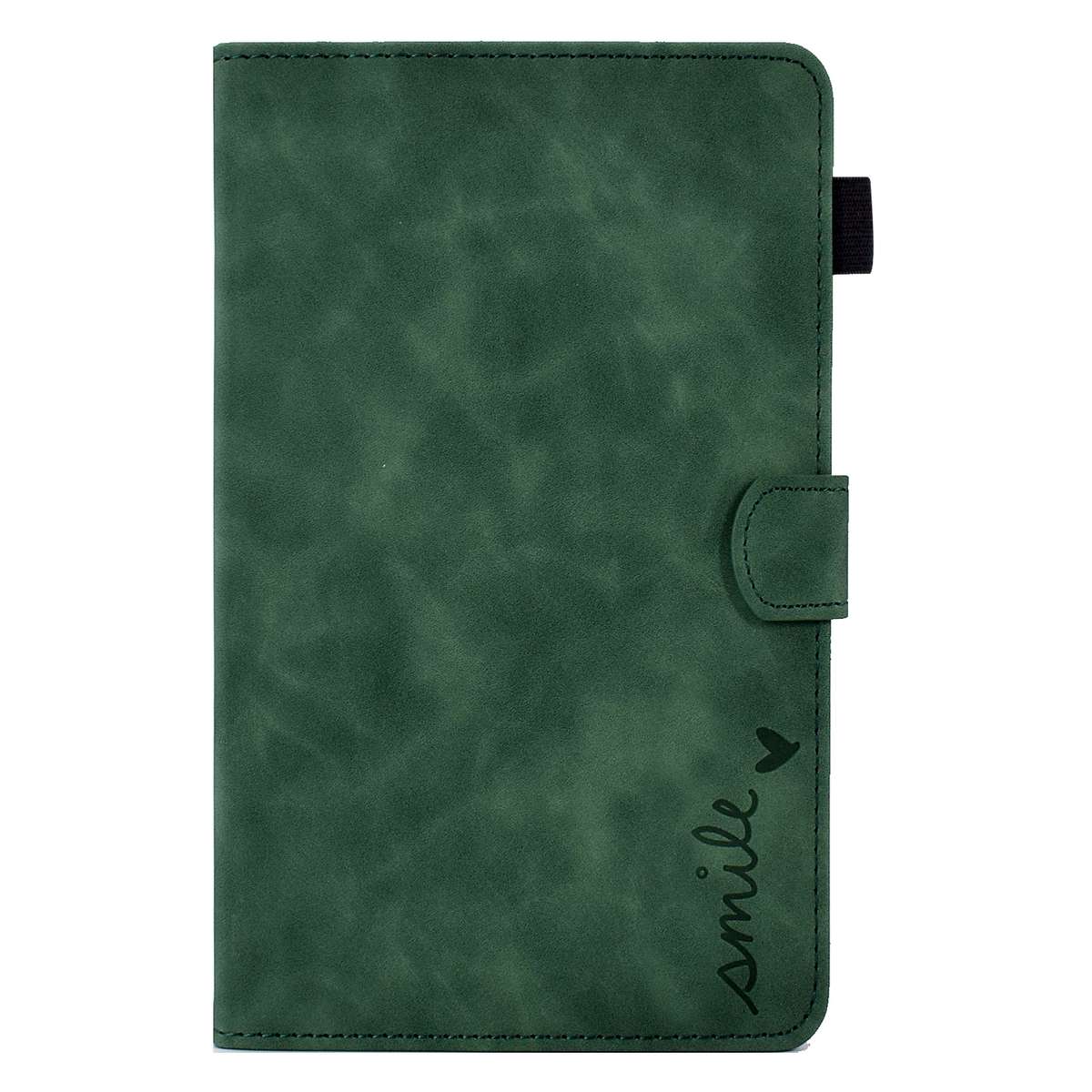 For Amazon Kindle Fire 7 2019/2017/2015 Embossed Smile Flip Tablet Leather Case(Green)