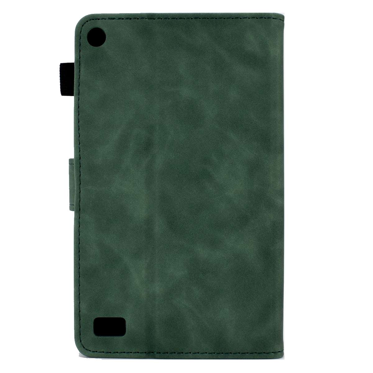 For Amazon Kindle Fire 7 2019/2017/2015 Embossed Smile Flip Tablet Leather Case(Green)