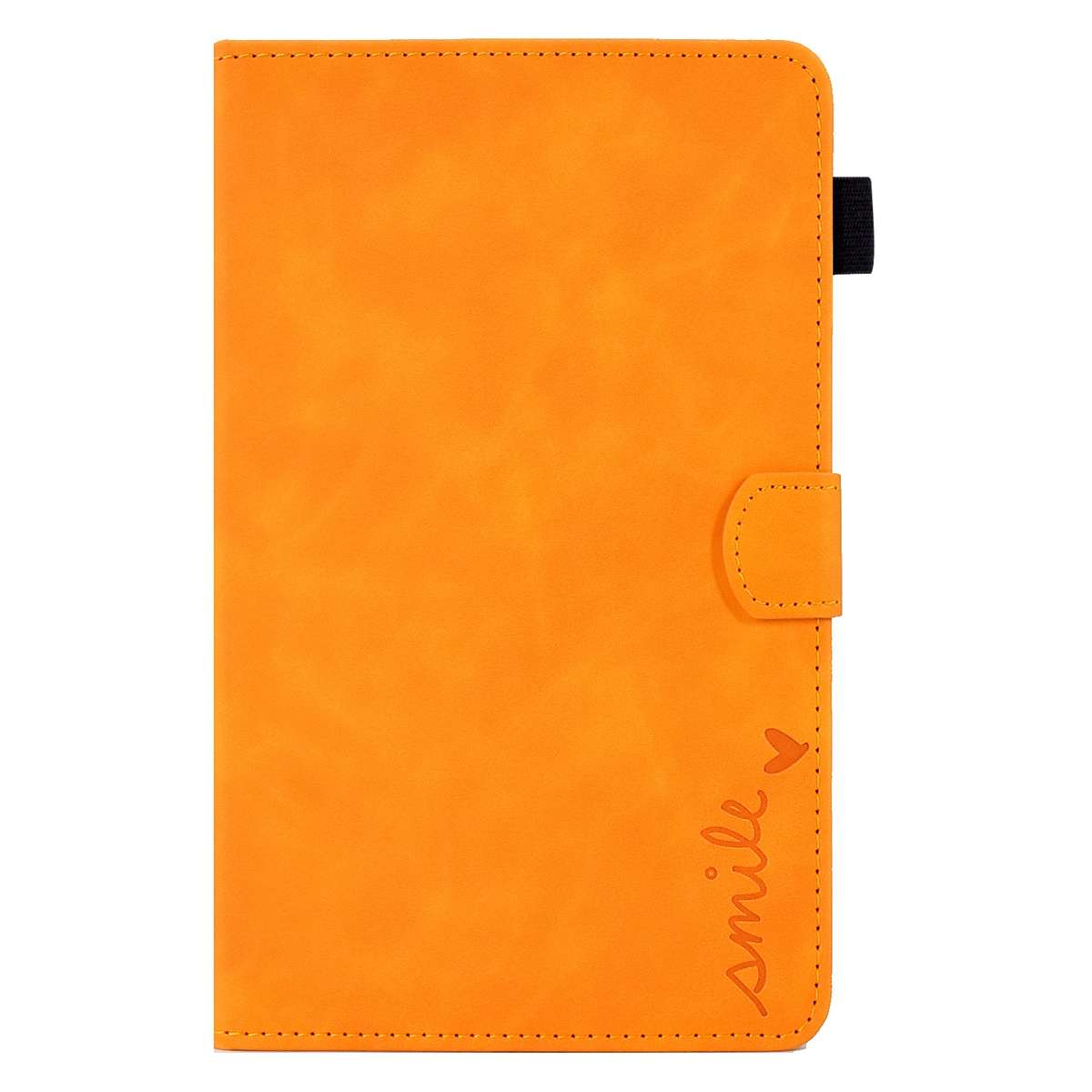 For Amazon Kindle Fire 7 2019/2017/2015 Embossed Smile Flip Tablet Leather Case(Khaki)