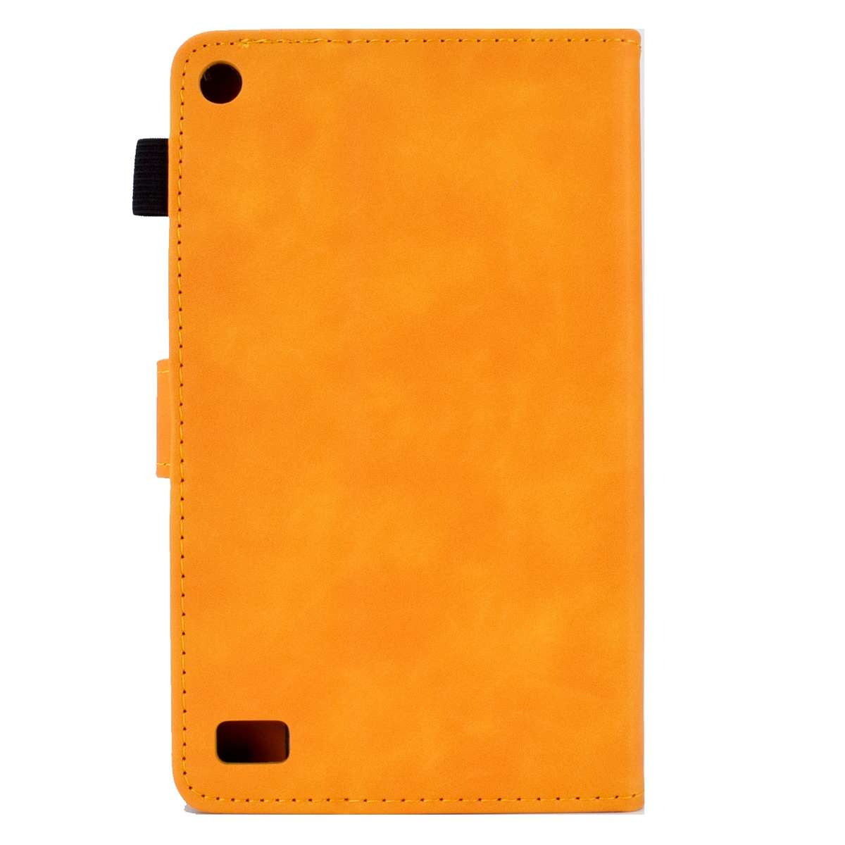 For Amazon Kindle Fire 7 2019/2017/2015 Embossed Smile Flip Tablet Leather Case(Khaki)