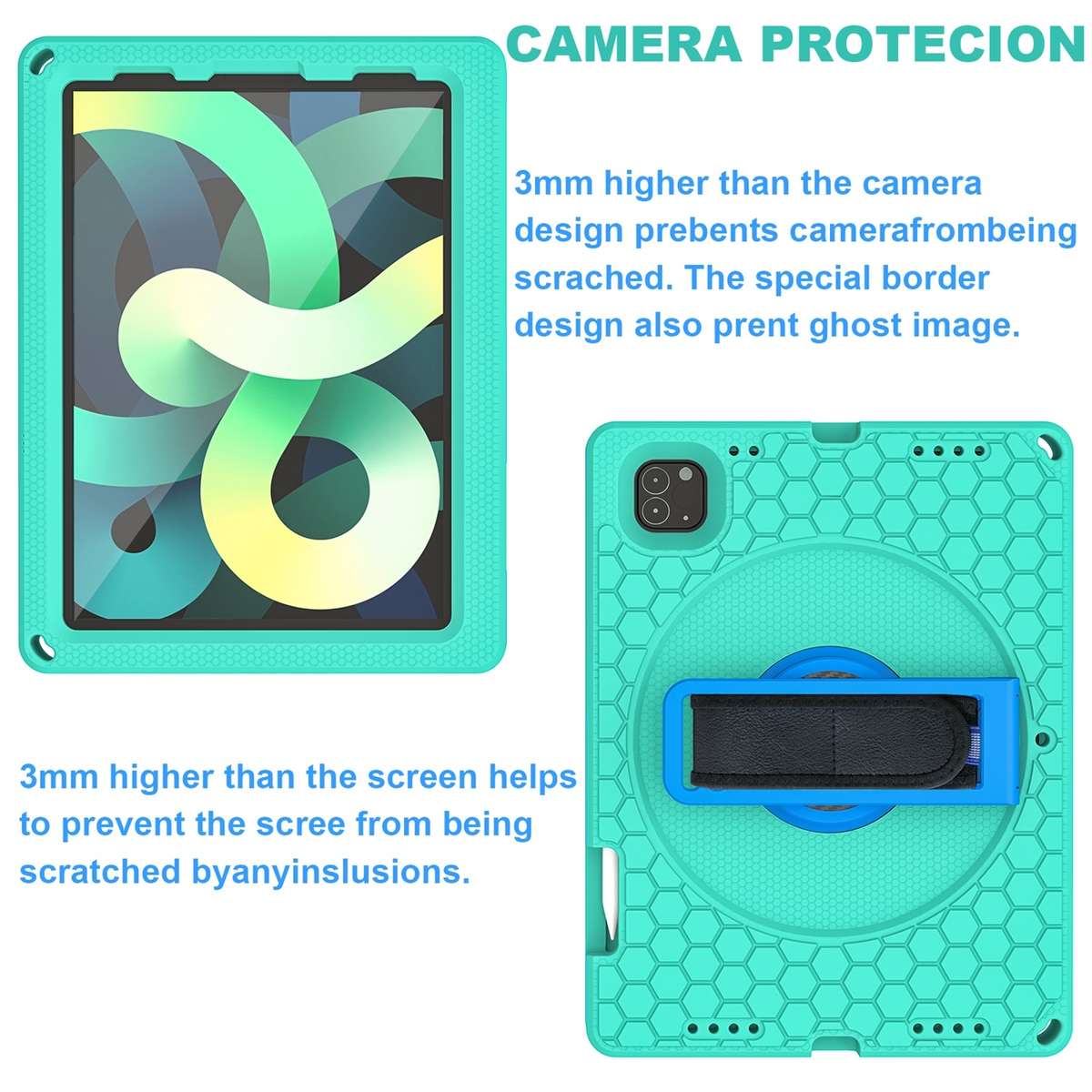 EVA + PC Tablet Case with Shoulder Strap For iPad Pro 11 inch 2020 / 2018 / Ai ... (Glacier Green)