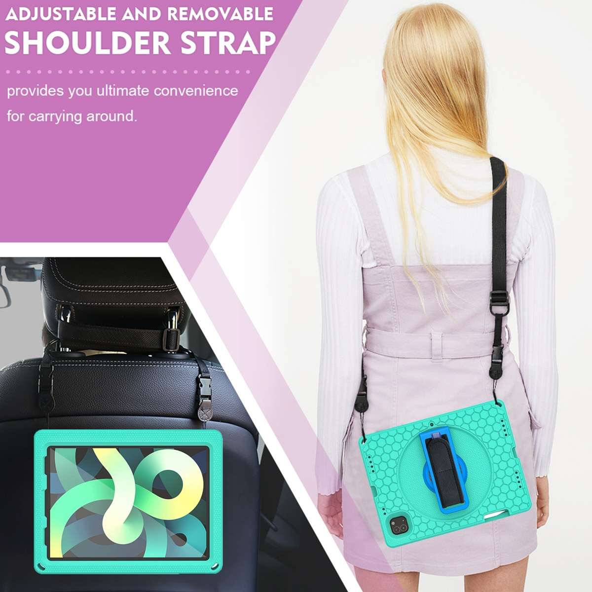 EVA + PC Tablet Case with Shoulder Strap For iPad Pro 11 inch 2020 / 2018 / Ai ... (Glacier Green)