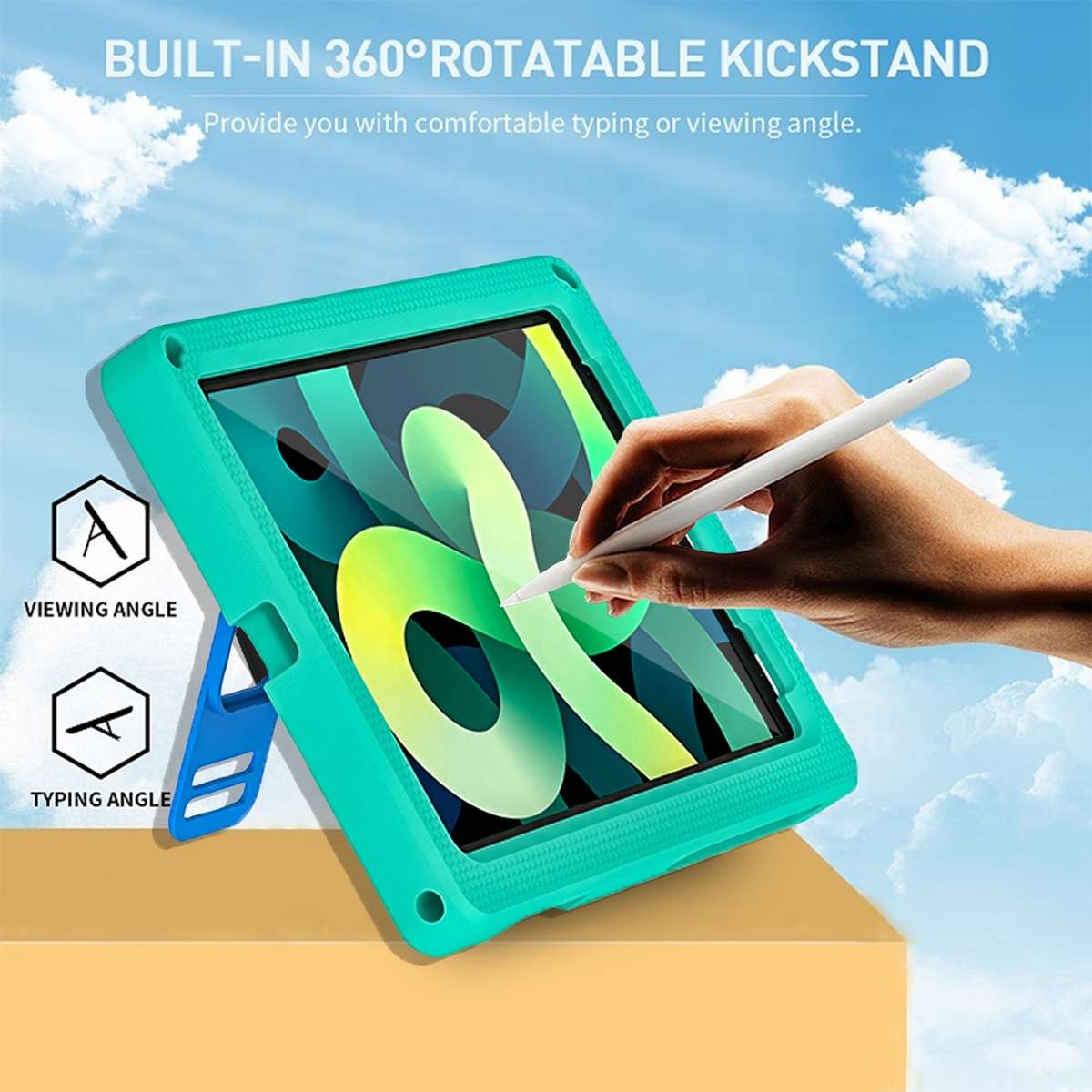 EVA + PC Tablet Case with Shoulder Strap For iPad Pro 11 inch 2020 / 2018 / Ai ... (Glacier Green)