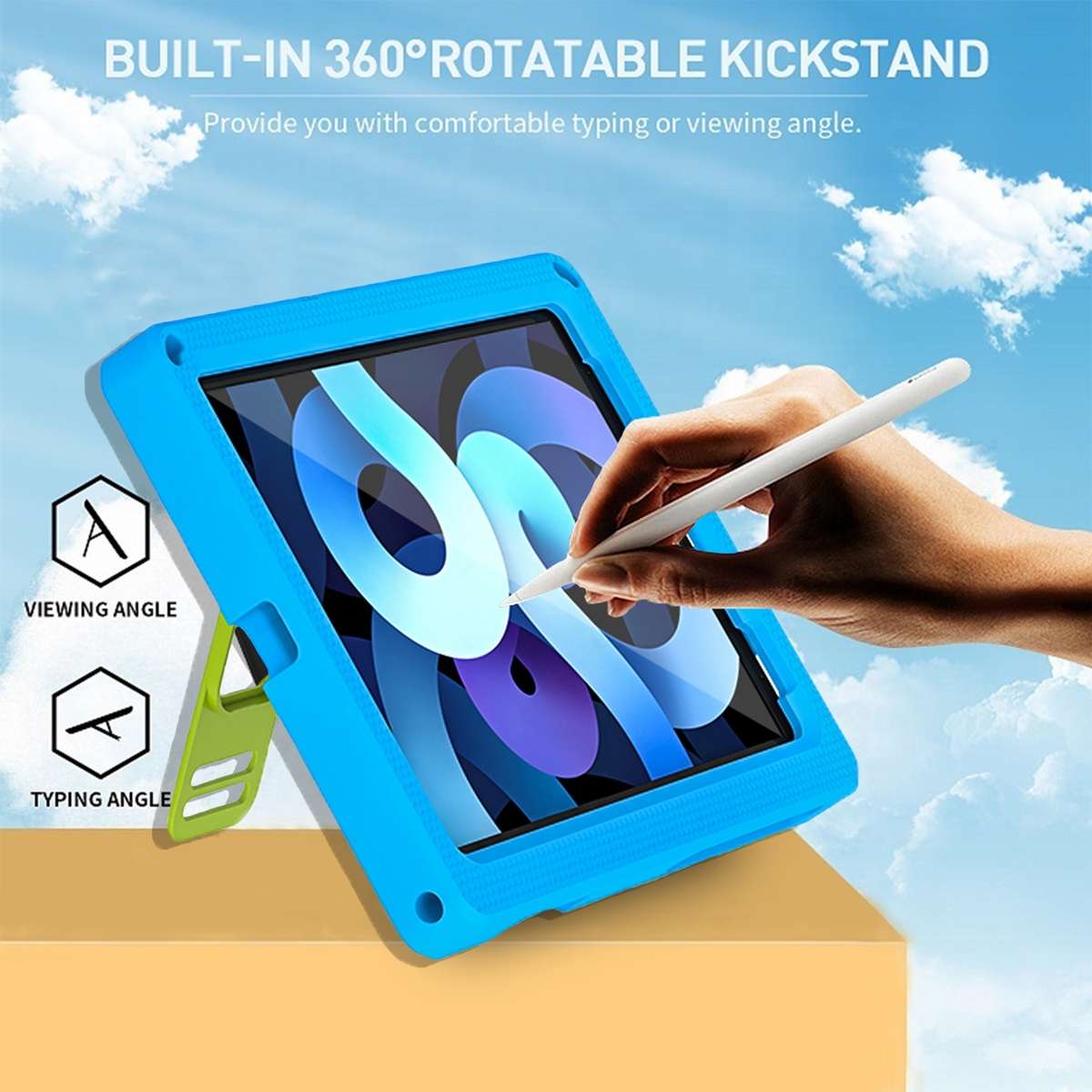 EVA + PC Tablet Case with Shoulder Strap For iPad Pro 11 inch 2020 / 2018 / Air 5 / Air 4(Blue)