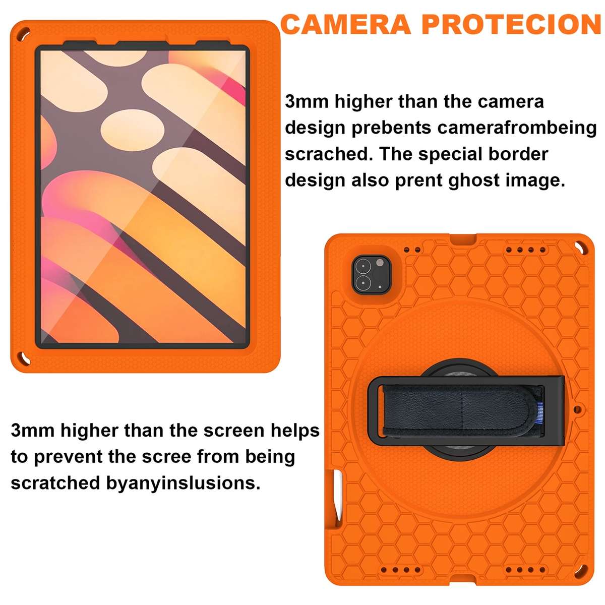 EVA + PC Tablet Case with Shoulder Strap For iPad Pro 11 inch 2020 / 2018 / Air 5 / Air 4(Orange)