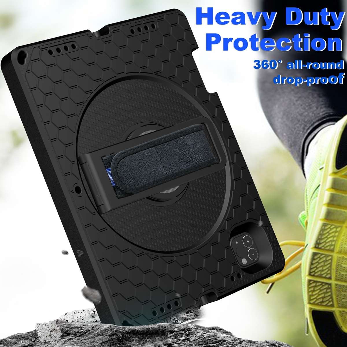 EVA + PC Tablet Case with Shoulder Strap For iPad Pro 11 inch 2020 / 2018 / Air 5 / Air 4(Black)