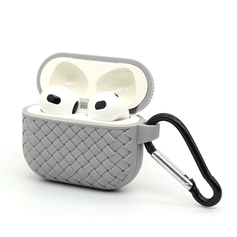 For AirPods Pro Weave Texture TPU Protective Case(Red)