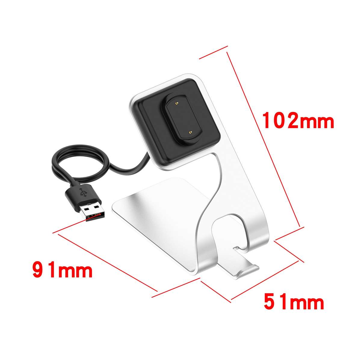 For Amazfit GTR4 / GTR4 Pro Rotatable Smart Watch Metal Charger Stand(Silver)