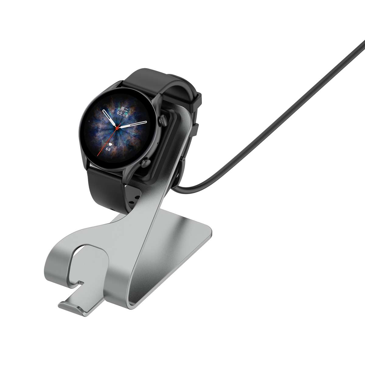For Amazfit GTR4 / GTR4 Pro Rotatable Smart Watch Metal Charger Stand(Grey)