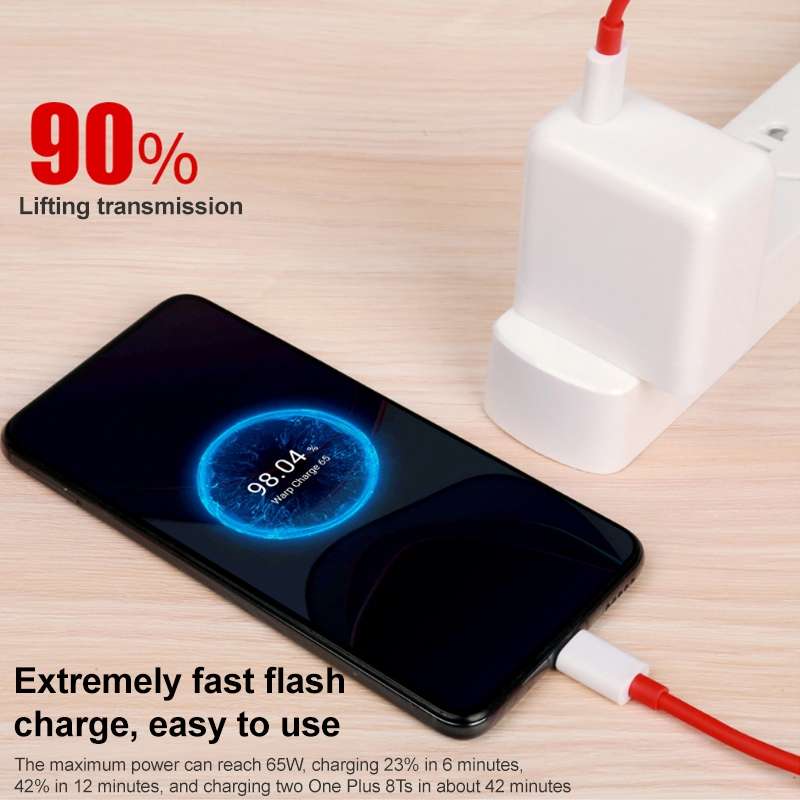 65W Warp Flash Charging Mobile Phone Adapter, Style:65W Charger+1m Fast Charging Cable