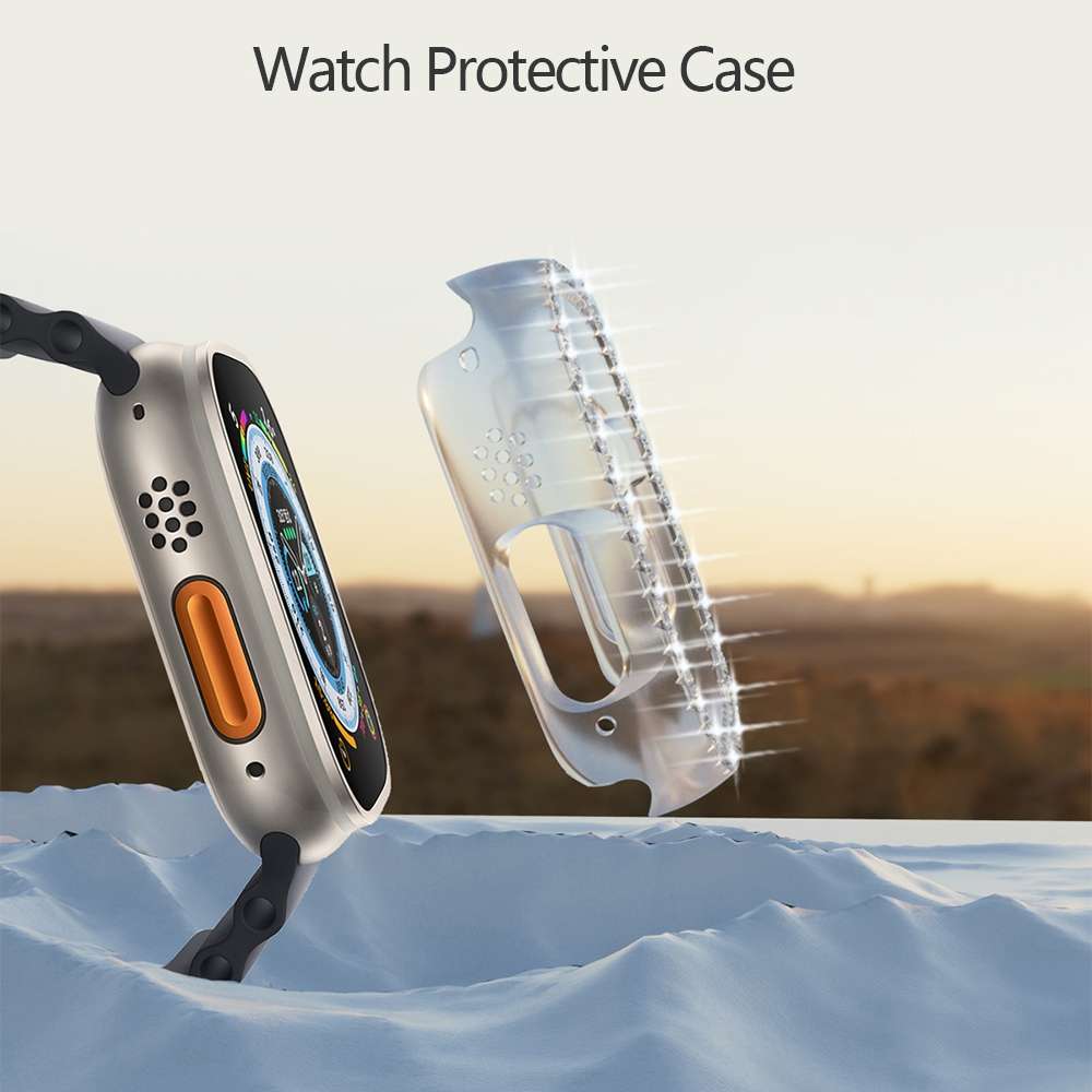 For Apple Watch Ultra 3 / 2 / 1 49mm Diamond Hollow PC Watch Case(Rose Gold)