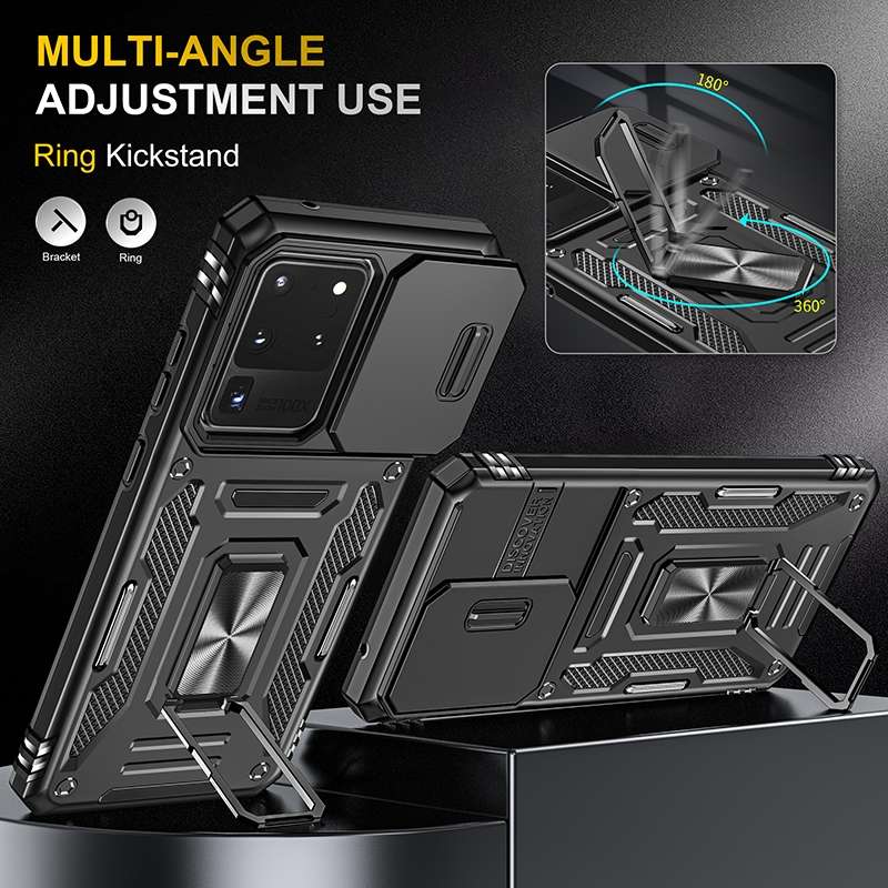 For Samsung Galaxy S20 Ultra Armor PC + TPU Camera Shield Phone Case(Black)