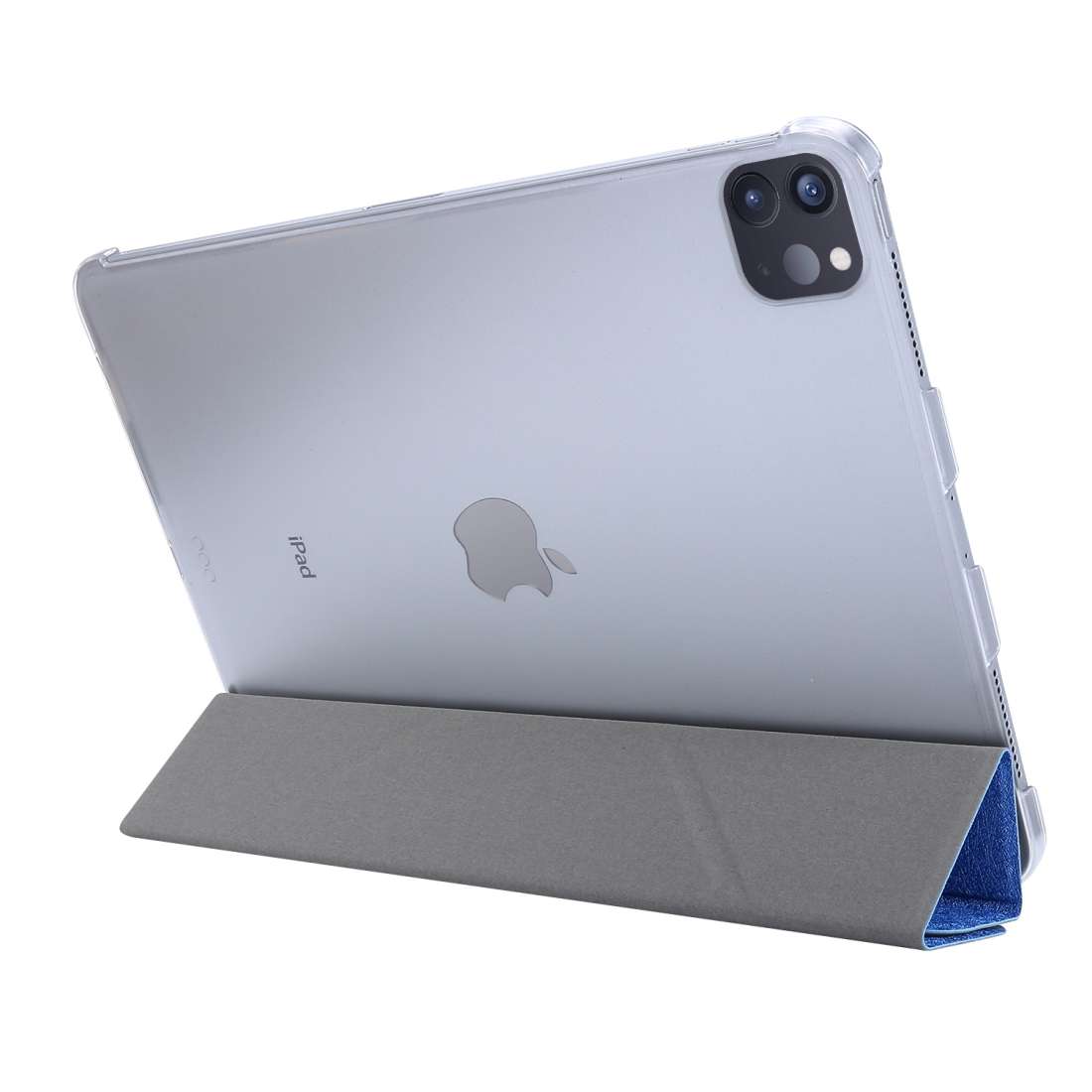For iPad Air 13 2024 / 2025 / Pro 12.9 2020 Silk Texture Horizontal Deformation Flip ... (Silver)