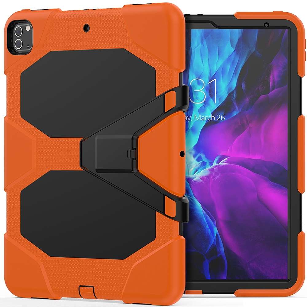 For iPad Pro 12.9 inch (2020) Shockproof Colorful Silicon + PC Protective Tablet Case ... (Orange)