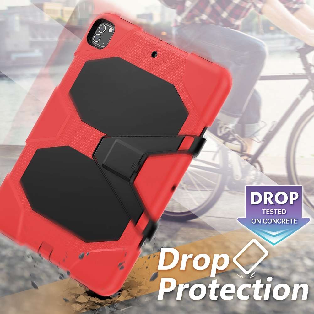 For iPad Pro 12.9 inch (2020) Shockproof Colorful Silicon + PC Protective Tablet Case wi ... (Red)
