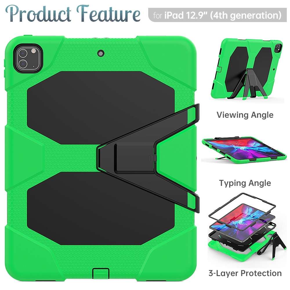 For iPad Pro 12.9 inch (2020) Shockproof Colorful Silicon + PC Protective Tablet Case ... (Green)