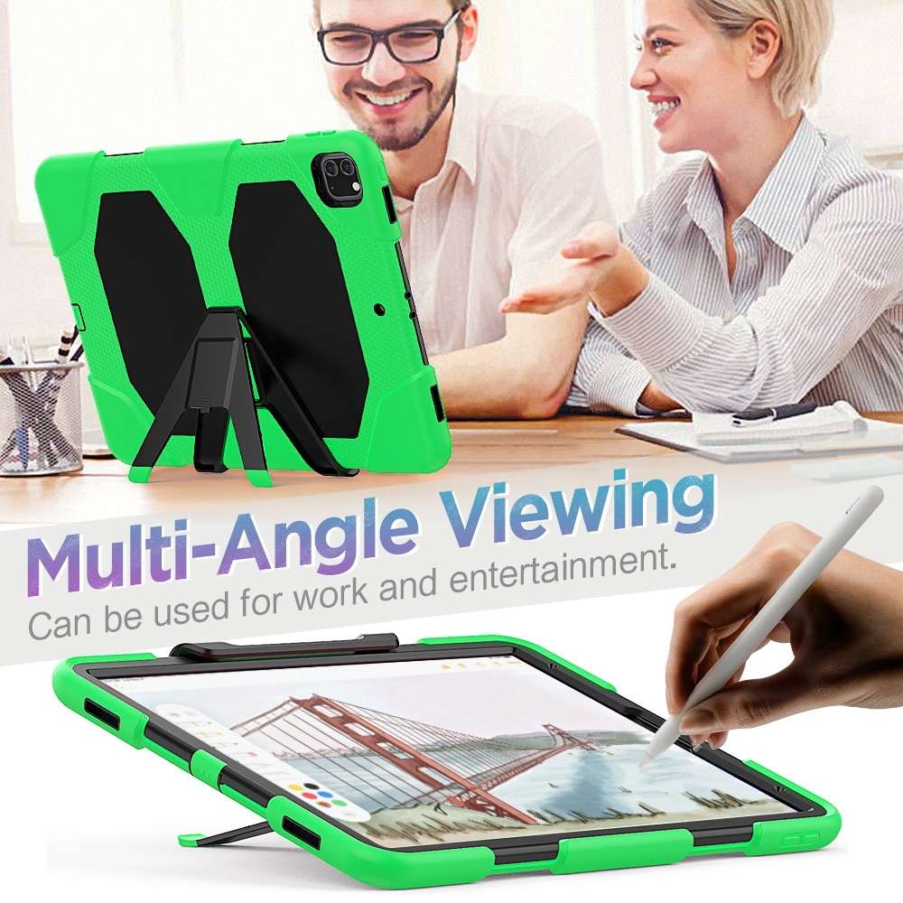 For iPad Pro 12.9 inch (2020) Shockproof Colorful Silicon + PC Protective Tablet Case ... (Green)